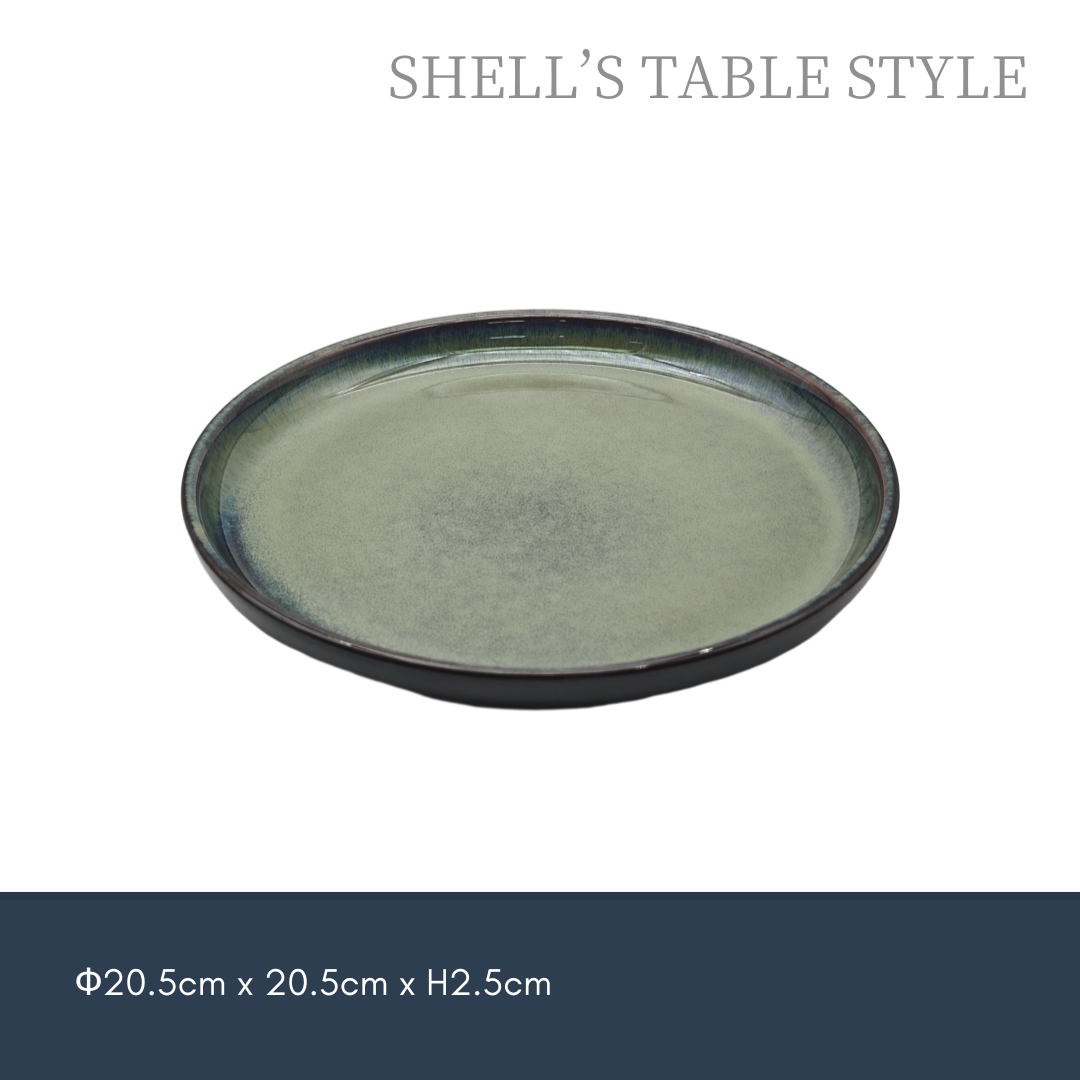 Đĩa tròn màu xanh lá cây nung lò 8 inch